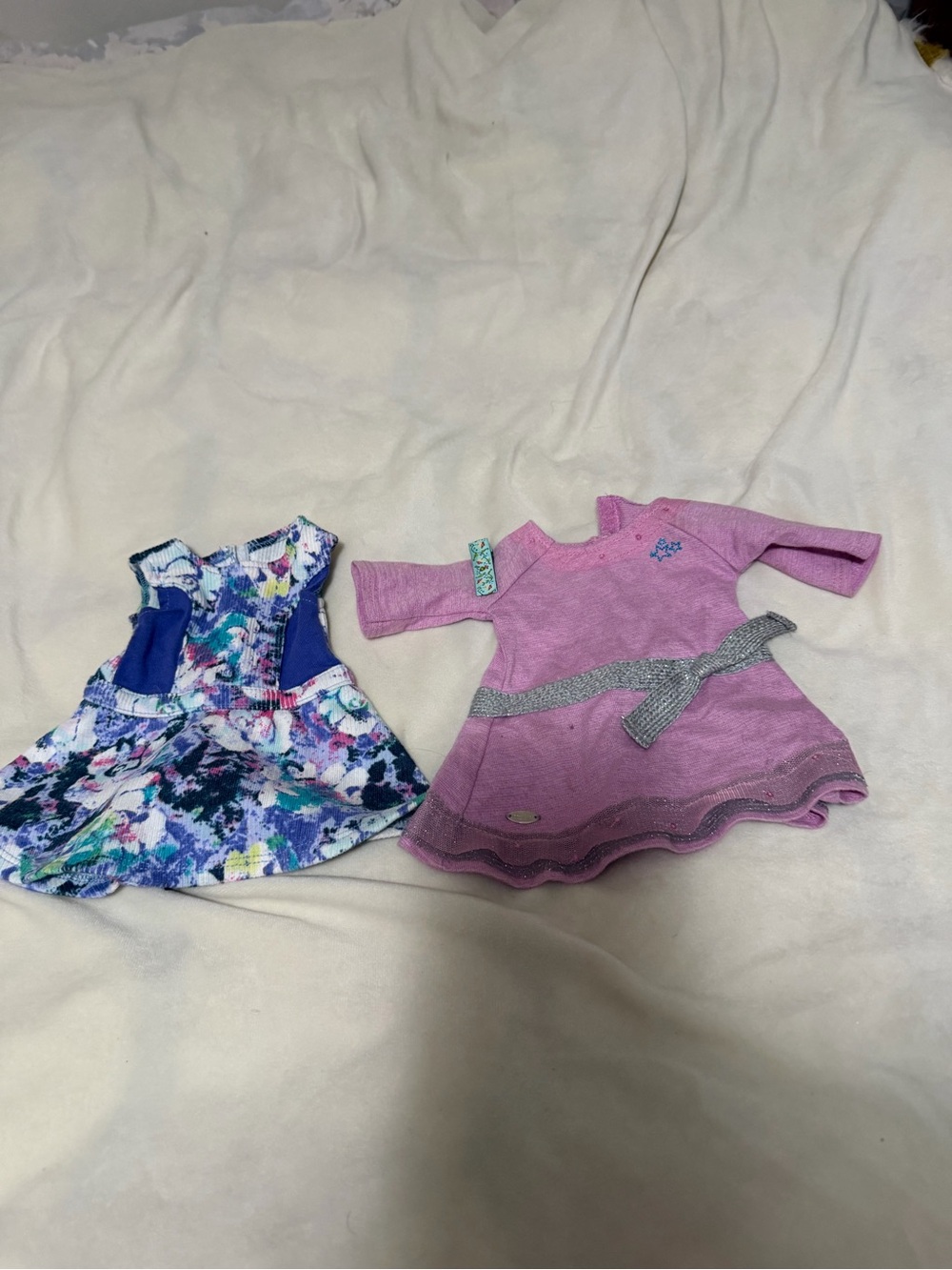 American Girl Truly Me Pink Doll Dress & Blue Floral Doll Dress Set